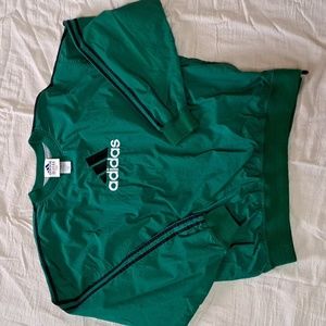 Vintage Adidas Windbreaker Jacket Pullover LG  Green & Black lined